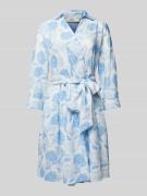 0039 Italy Knielanges Kleid mit Bindegürtel Modell 'Jule' in Hellblau,...