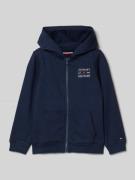 Tommy Hilfiger Kids Sweatjacke mit Label-Print in Marine, Größe 104