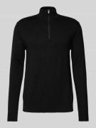SELECTED HOMME Strickpullover mit Stehkragen in Black, Größe L