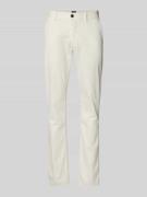 BOSS Orange Slim Fit Chino mit Gürtelschlaufen in Weiss, Größe 34/32