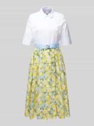 WHITE LABEL Midikleid mit Hemdblusenkragen in GELB, Größe 36