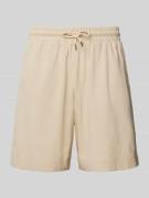 Emporio Armani Regular Fit Badeshorts mit Label-Stitching in Taupe, Gr...