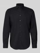 Jake*s Regular Fit Business-Hemd mit Knopfleiste in Black, Größe 39/40