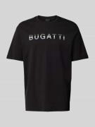 bugatti T-Shirt mit Label-Print in Black, Größe L