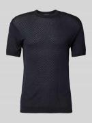 Emporio Armani T-Shirt mit Sturkturmuster in Marine, Größe L