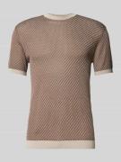 Emporio Armani T-Shirt mit Sturkturmuster in Beige, Größe L