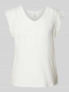 Only Blusenshirt in unifarbenem Design Modell 'THYRA' in Offwhite, Grö...