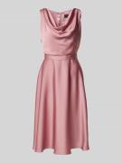 Vera Mont Knielanges Cocktailkleid mit Wasserfall-Ausschnitt in Altros...