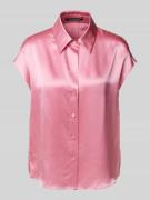 Luisa Cerano Regular Fit Seidenbluse mit Kappärmeln in Pink, Größe 34