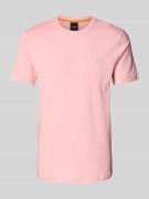 BOSS Orange T-Shirt mit Label-Badge Modell 'Tales' in Rosa, Größe XL