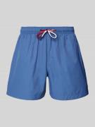 MCNEAL Relaxed Fit Badeshorts mit Logo-Stitching in Rauchblau, Größe L