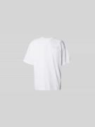 ISNURH Oversized T-Shirt mit Label-Detail in Weiss, Größe XL