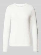 Vila Strickpullover mit gerippten Abschlüssen Modell 'dalo' in Offwhit...
