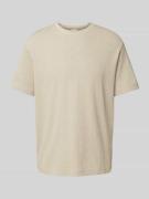 CK Calvin Klein T-Shirt mit geripptem Rundhalsausschnitt in Beige, Grö...