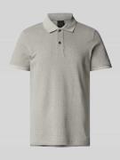 Geox Slim Fit Poloshirt mit Strukturmuster in Silber, Größe L