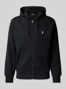 Polo Ralph Lauren Sweatjacke mit Logo-Stitching in Black, Größe L
