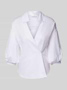 Rich & Royal Slim Fit Bluse mit tiefem V-Ausschnitt in Weiss, Größe 34