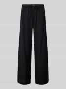 Gina Tricot Wide Leg Leinenhose mit Tunnelzug in Black, Größe L