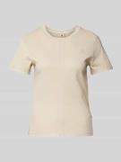 G-Star Raw T-Shirt mit Label-Stitching in Beige, Größe L