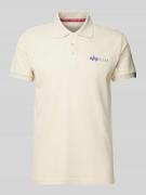 Alpha Industries Regular Fit Poloshirt mit Label-Print in Offwhite, Gr...