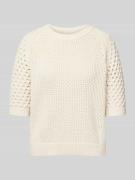 BOSS Strickpullover mit gerippten Abschlüssen Modell 'Funima' in Offwh...