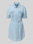 DKNY Jeanskleid mit Bindegürtel und 1/2-Arm in Hellblau, Größe XL