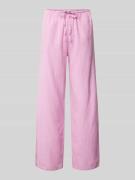 Gina Tricot Wide Leg Leinenhose mit Tunnelzug in Pink, Größe S