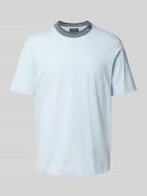 Emporio Armani T-Shirt mit Label-Stitching in Hellblau, Größe XL