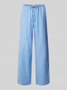 Gina Tricot Wide Leg Leinenhose mit Tunnelzug in Hellblau, Größe S