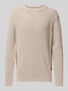 G-Star Raw Strickpullover mit Label-Stitching in Beige, Größe L