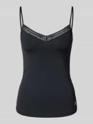 Marc O'Polo Shaped Fit Trägertop mit Spitzenbesatz in Black, Größe XL