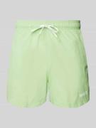 HUGO Relaxed Fit Badeshorts mit Label-Print Modell 'HAITI' in Apfel, G...