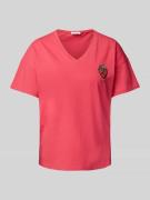 Liu Jo White T-Shirt mit Label-Detail in Pink, Größe L