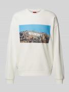 HUGO Sweatshirt mit Motiv-Print Modell 'Dartok' in Offwhite, Größe L
