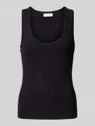 Rich & Royal Tanktop mit gerippten Abschlüssen in Black, Größe L