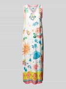 Emily Van den Bergh Midikleid mit V-Ausschnitt in Weiss, Größe 40