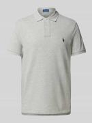 Polo Ralph Lauren Slim Fit Poloshirt mit Label-Stitching in Beige, Grö...