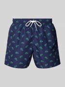 Lacoste Badehose mit elastischem Bund in Dunkelblau, Größe S