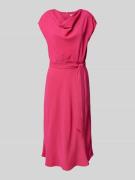 DKNY Midikleid mit Wasserfall-Ausschnitt in Pink, Größe 40