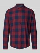 Jack & Jones Freizeithemd mit Knopfleiste Modell 'GINGHAM' in Dunkelro...