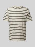 Gant T-Shirt mit Label-Stitching in Offwhite, Größe L