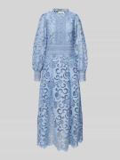 Copenhagen Muse Maxikleid mit Stehkragen Modell 'LANLY' in Hellblau, G...