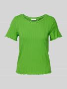 Rich & Royal T-Shirt mit geripptem Rundhalsausschnitt in Gruen, Größe ...