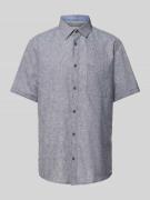 Tom Tailor Regular Fit Leinenhemd mit kurzem Arm in Hellgrau, Größe L
