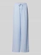 Review Wide Leg Pyjama-Hose mit Tunnelzug in Blau, Größe XS
