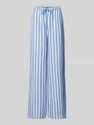 Review Wide Leg Pyjama-Hose mit Tunnelzug in Bleu, Größe L