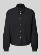 More & More Boxy Fit Hemdbluse aus Baumwoll-Mix in Black, Größe 36