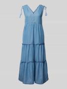 Pepe Jeans Midikleid mit V-Ausschnitt Modell 'EFFIE' in Blau, Größe XL