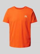 Alpha Industries T-Shirt mit Label-Print in Orange, Größe L