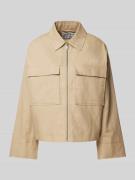 JAKE*S STUDIO WOMAN Loose Fit Jacke aus Baumwoll-Leinen-Mix in Mud, Gr...